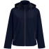 Women's dark blue Race softshell jacket with hood.