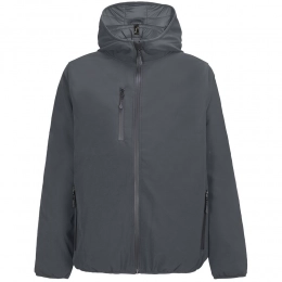 Men's dark grey Falcon Men softshell jacket with hood.