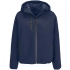 Women's blue Falcon softshell jacket with hood.