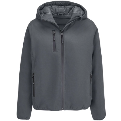 
                                                Women's dark grey Falcon Women softshell jacket with hood.
                                                