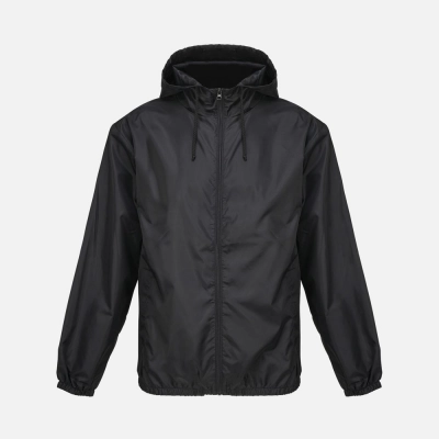 
                                                Unisex black Shield windbreaker.
                                                