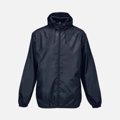 
                                                Unisex dark blue Shield windbreaker.
                                                