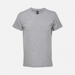Regent unisex V-neck T-shirt, grey melange.