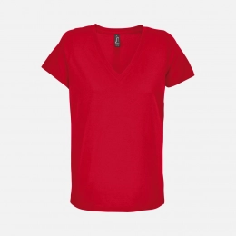 Women's Regent red V-neck T-shirt.