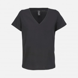 Women's black Regent V-neck T-shirt.