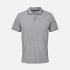 Unisex Palermo polo shirt, grey melange with dark blue.
