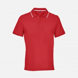 Unisex Palermo red and white polo shirt.
