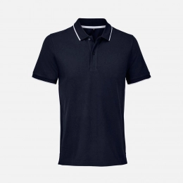 Unisex Palermo dark blue polo shirt with white.