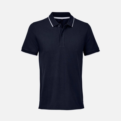 
                                                Unisex Palermo dark blue polo shirt with white.
                                                