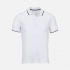 Unisex Palermo white polo shirt with dark blue.