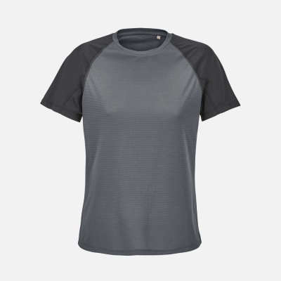 
                                                Vortex Women black and dark grey women's sports t-shirt.
                                                