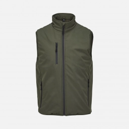 Falcon BW unisex dark khaki softshell vest.
