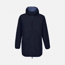 Unisex dark blue Reverse parka jacket.