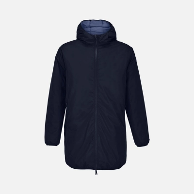 
                                                Unisex dark blue Reverse parka jacket.
                                                