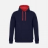 Unisex Cameron dark blue hoodie with red.