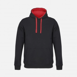 Unisex Cameron hoodie, black with red.