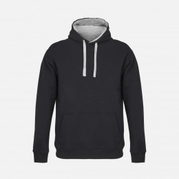 Unisex Cameron hoodie, black with grey melange.