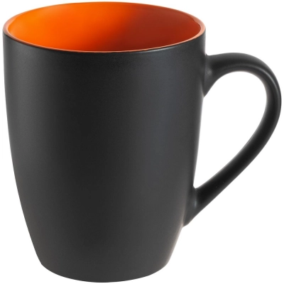 
                                            Bright Tulip mug, matte, black with orange
                                            