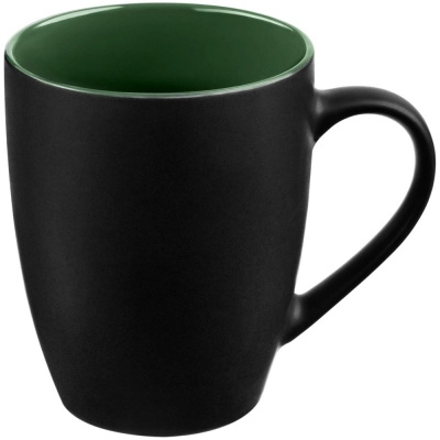 
                                            Bright Tulip mug, matte, black with green
                                            
