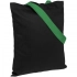 Black BrighTone canvas bag with green handles