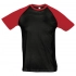 Men's two-tone Funky 150 T-shirt, black with red