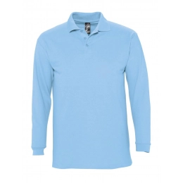 Men's long-sleeved polo shirt Winter II 210 blue