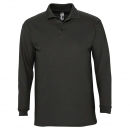 Men's Long Sleeve Polo Shirt Winter II 210 Black