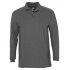 Men's long-sleeved polo shirt Winter II 210 in black melange