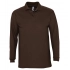 Men's long-sleeved polo shirt Winter II 210 in chocolate brown.