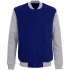 College bomber jacket, bright blue
