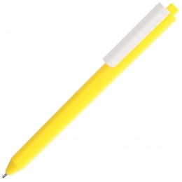 Ballpoint pen Pigra P03 Mat, yellow with white.