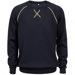 Stitch jumper with contrasting trim, blue with green