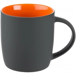 Surprise Touch mug with soft-touch coating, orange