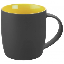 Surprise Touch mug with soft-touch coating, yellow