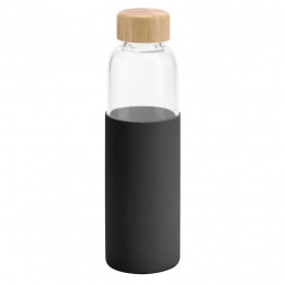 Dakar water bottle, transparent with black