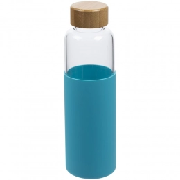 Dakar water bottle, transparent with turquoise