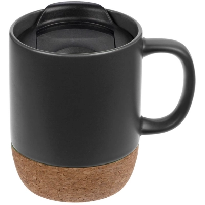
                                                Corky Walk gray mug with a cork coaster.
                                                