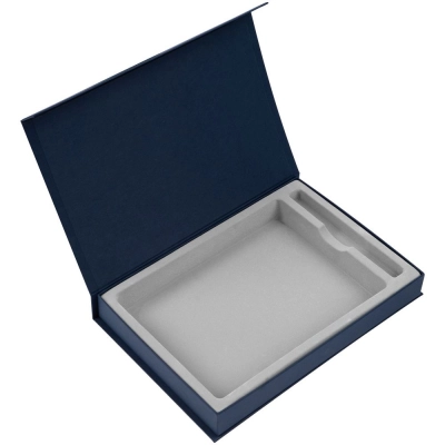 
                                                Silk box with a compartment for a 15x21 cm diary and a pen, ver.2, blue.
                                                