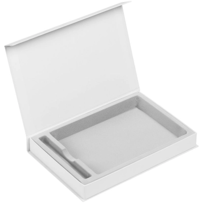 
                                            Silk box with a compartment for a 15x21 cm diary and a pen, ver.2, white
                                            