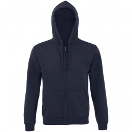 Men's zip-up hoodie with hood, dark blue, Spike Men.