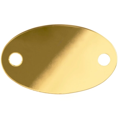 
                                                Metallic Alfa Oval sign, glossy golden.
                                                