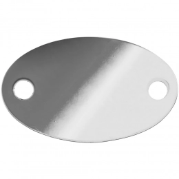 Metallic Alfa Oval sign, silver glossy.