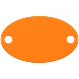 Шильдик металлический Alfa Oval, оранжевый неон
