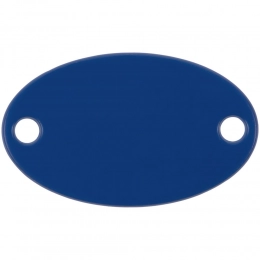 Metallic Alfa Oval sign, blue.