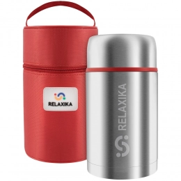 Thermos for food Relaxika 1000, in a case, steel