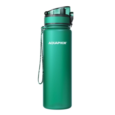 
                                                Aquafor City green water filter bottle.
                                                
