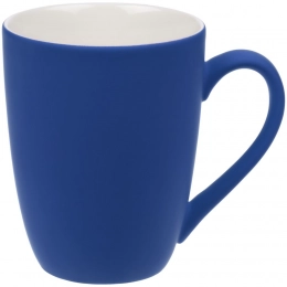 Good Morning mug with soft-touch coating, blue