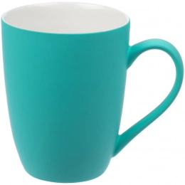 Good Morning mug with soft-touch coating, turquoise