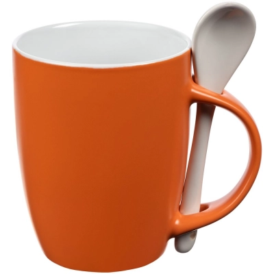 
                                            Mug with a spoon Cheer Up ver.2, orange
                                            
