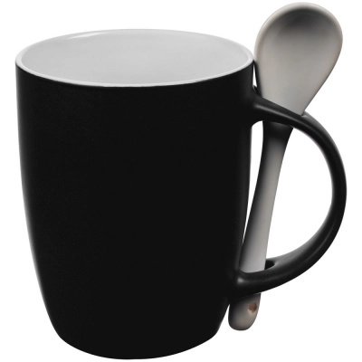 
                                            Mug with a spoon Cheer Up ver.2, black
                                            